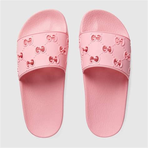 pink gucci rubber slides|Gucci slides women pink.